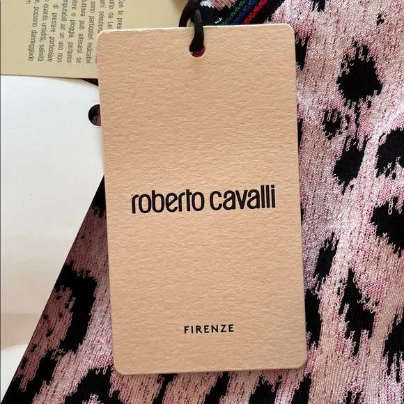 NWT Roberto Cavalli Leopard Cherry Blossom Bodycon Dress - Picture 8 of 13